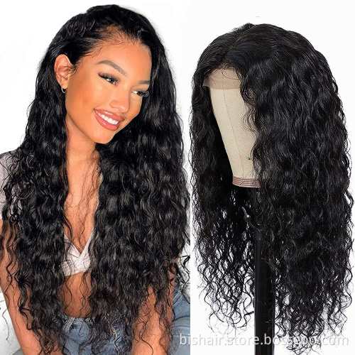 Water wave 4x4 front lace wig Brazilian real hair natural wave real human hair wig suitable for female deep water human hair wig